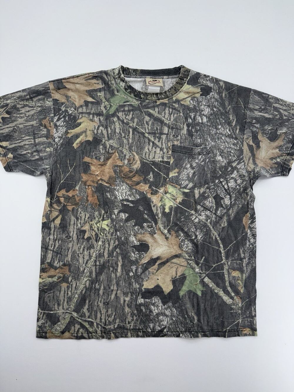 Vintage 90s Mossy Oak Tree Camo Shirt Rare Camouflage Pocket Tee Men XLarge